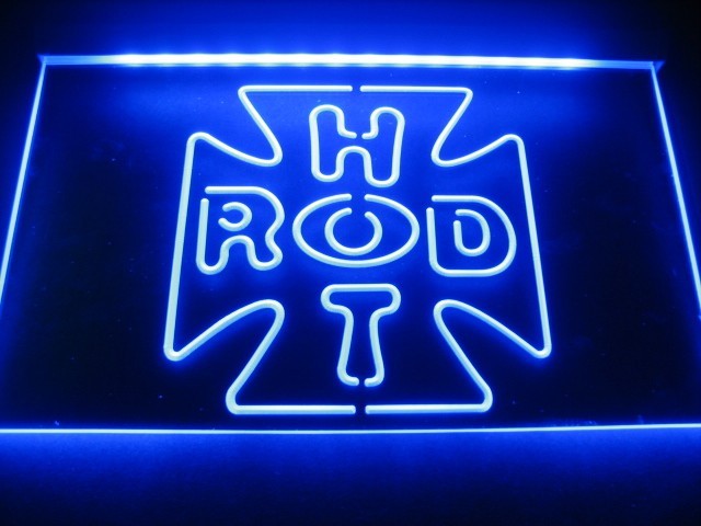 Hot Rod Cross Logo Neon Light Sign